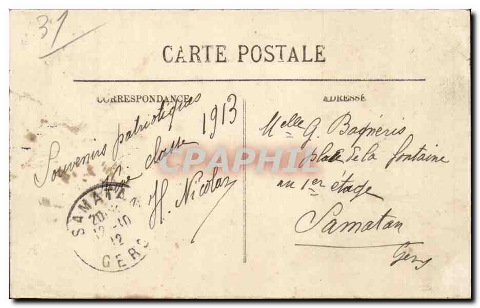 Toulouse - Souvenir Militaria - CPA  — Verso