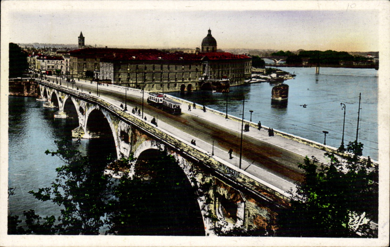Toulouse — Vue plongeante sur le Pont Neuf et l'Hôtel-Dieu — Éditions Laroque & Cie