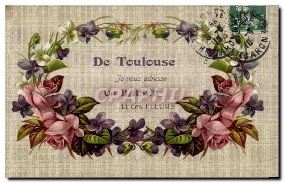 Toulouse - Souvenir - fleurs - flowers - CPA 