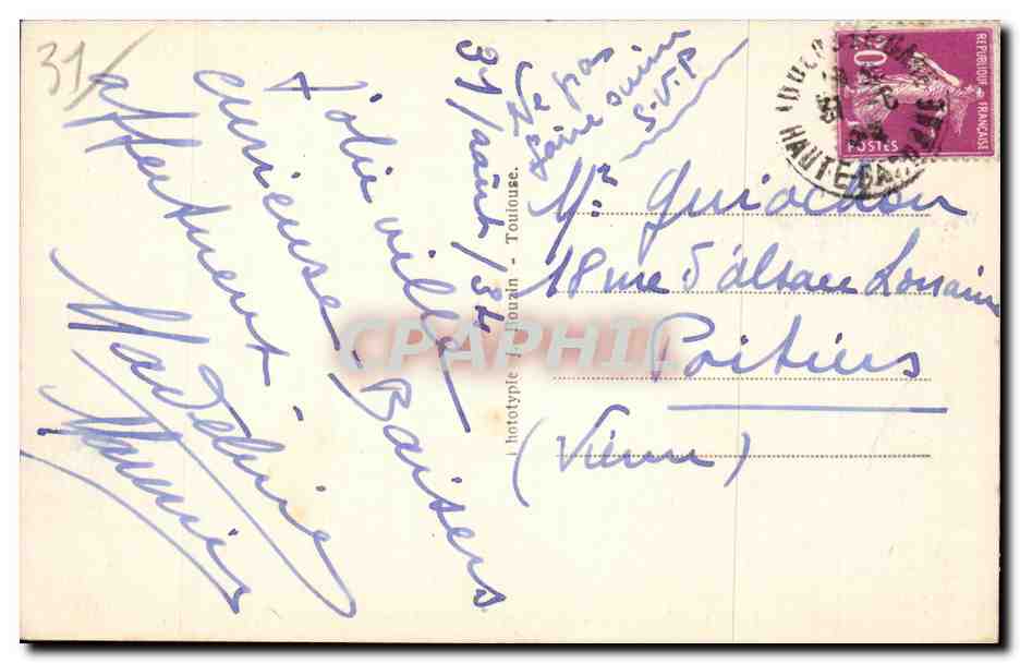Toulouse - Vue Generale - Saint Pierre - CPA  — Verso