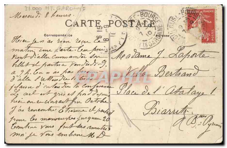 Toulouse - Jardin Lafayette - Statue de Pierre Gondelin - CPA — Verso