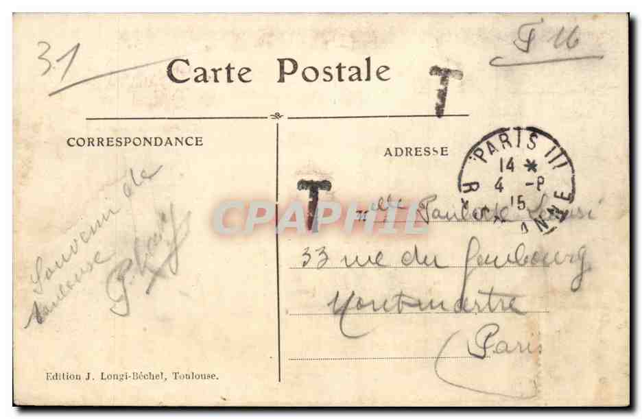 Toulouse - Boulevard Bonrepos - CPA  — Rückseite