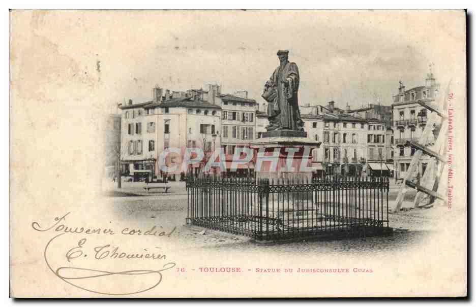 Toulouse - Statue du Jurisconsulte Cozàs — E. Choumiarin, Imp. Lalande, Toulouse