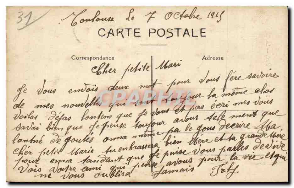 Toulouse — La Cathédrale — Édition Jeanne d'Arc — Rückseite