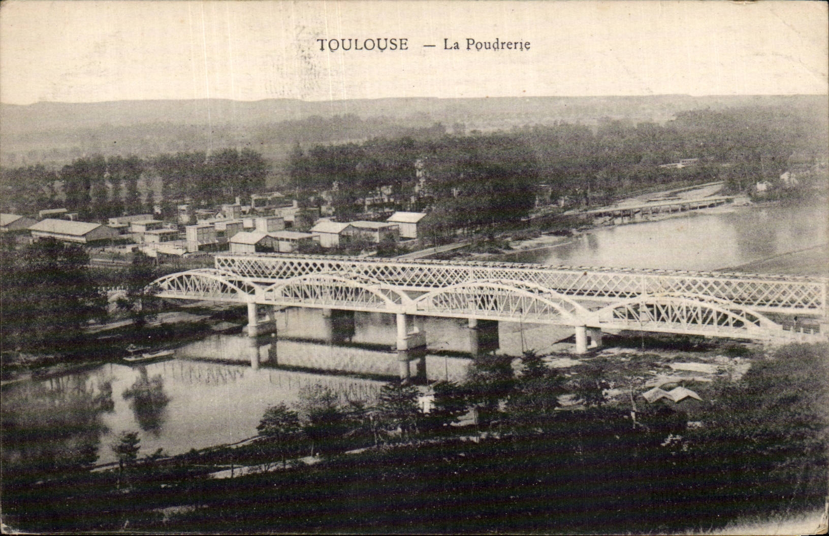 Toulouse — La Poudrerie — Pont métallique sur la Garonne