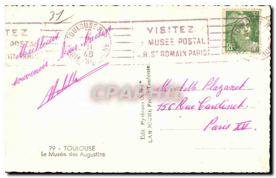 Place de la Comédie — Toulouse — Éditeur Fermand & Cie, n° 37 — Rückseite