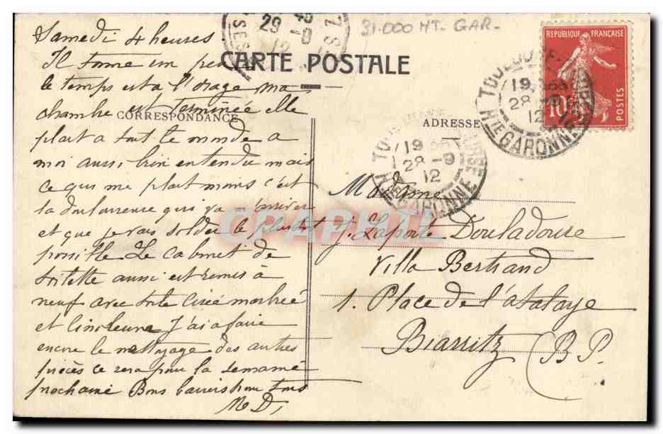 Toulouse — Jardin du Musée — Édition Jeanne d'Arc — Verso