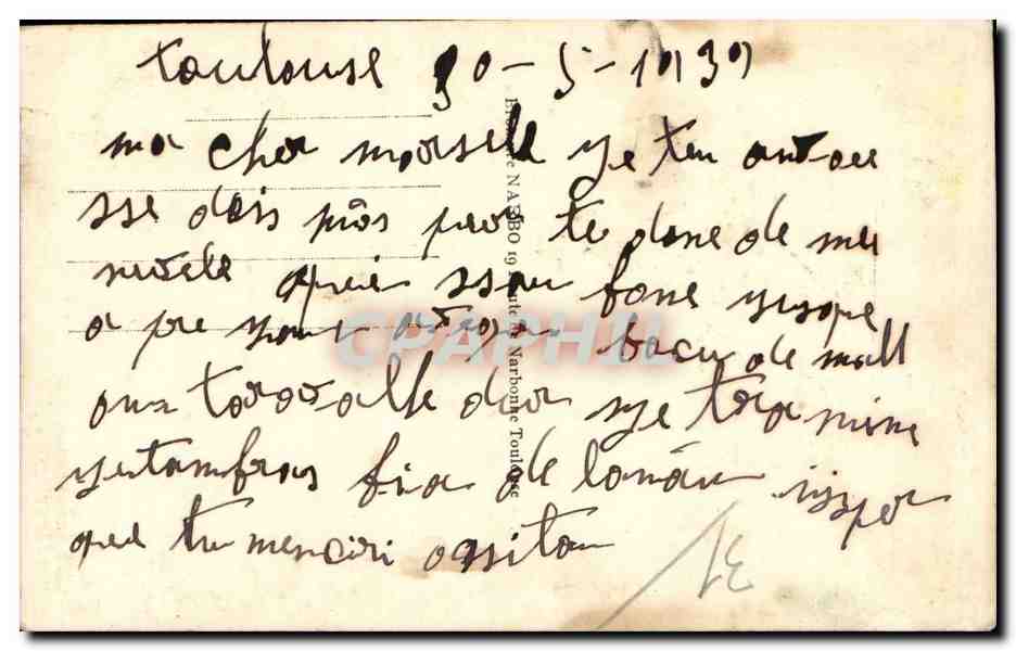 CPA Toulouse Place et Eglise St Etienne — Verso