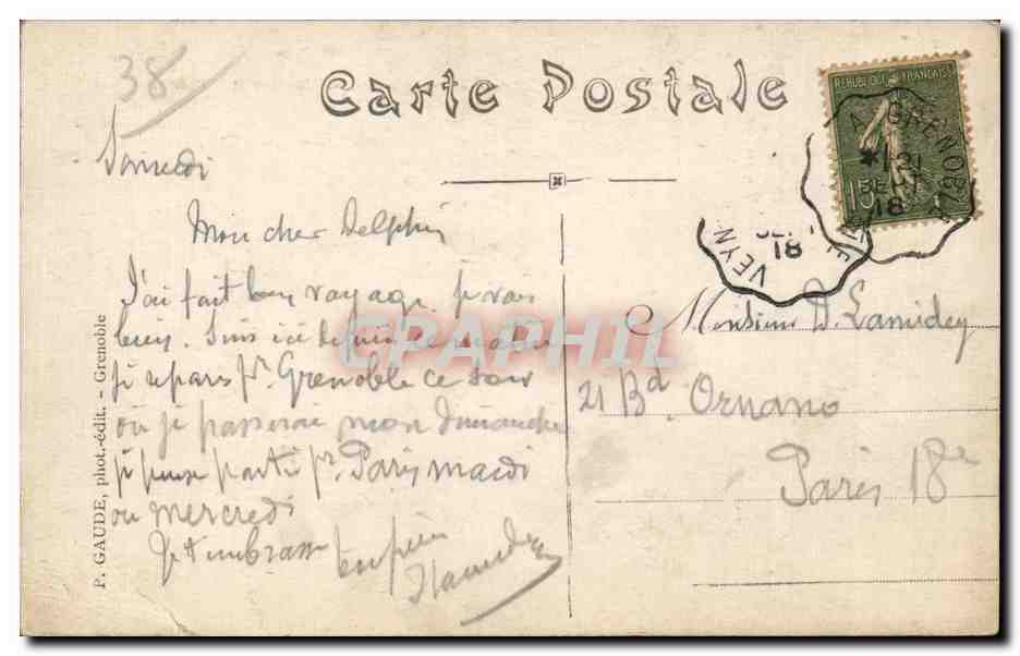Vizille - Vue Generale - Le Chateau et le Parc - CPA  — Rückseite