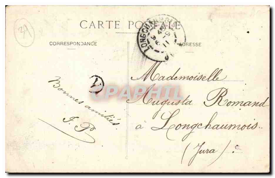 Poligny - Roche Percee - Ancienne Route de Milan - CPA  — Rückseite