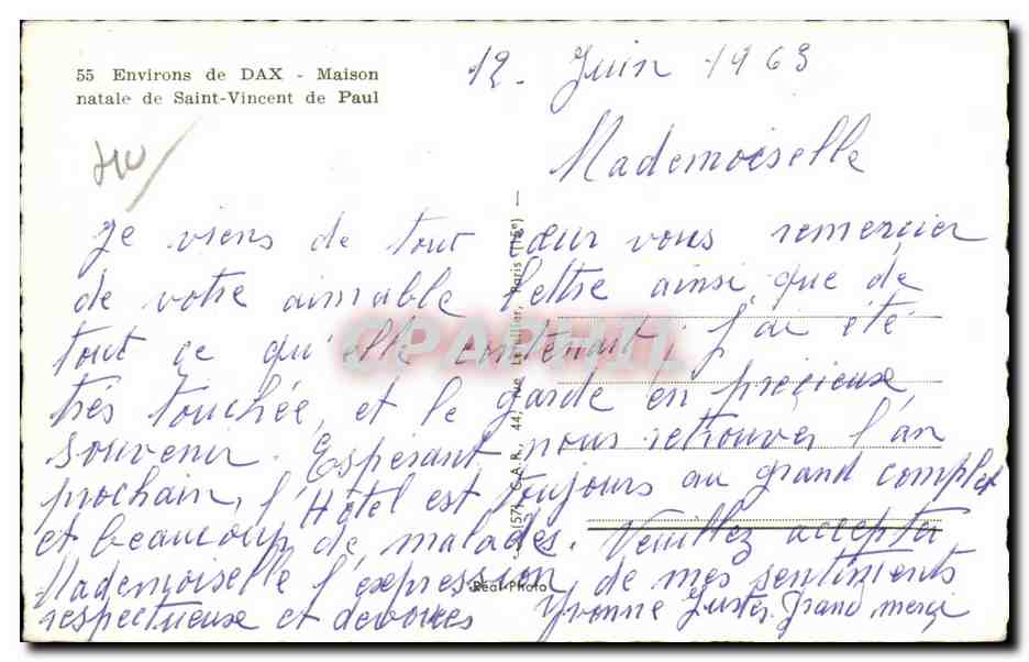 Dax - Maison Natale de Saint Vincent de Paul - CPA  — Rückseite