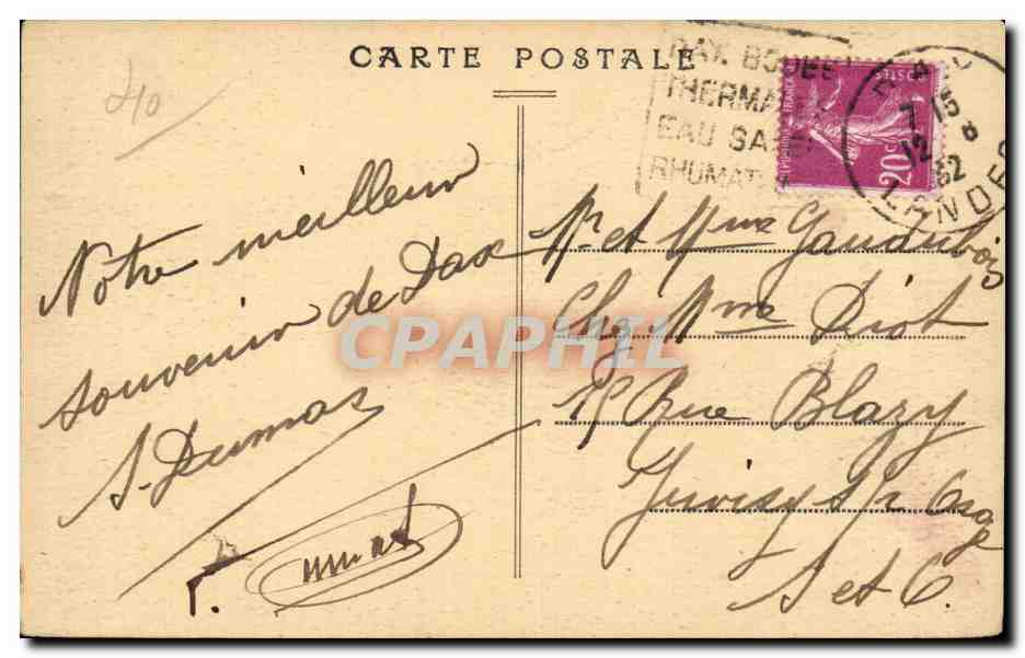 Dax - La Fontaine d'Eau Chaude - Source de la Nebe - CPA  — Rückseite