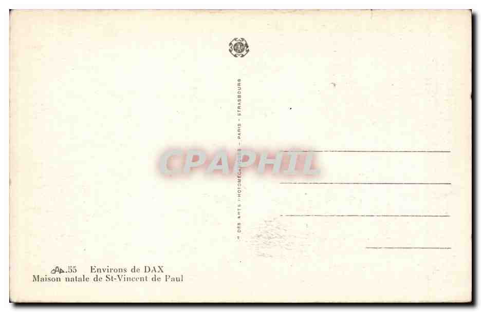 Dax - Maison Natale de St Vincent de Paul - CPA  — Rückseite