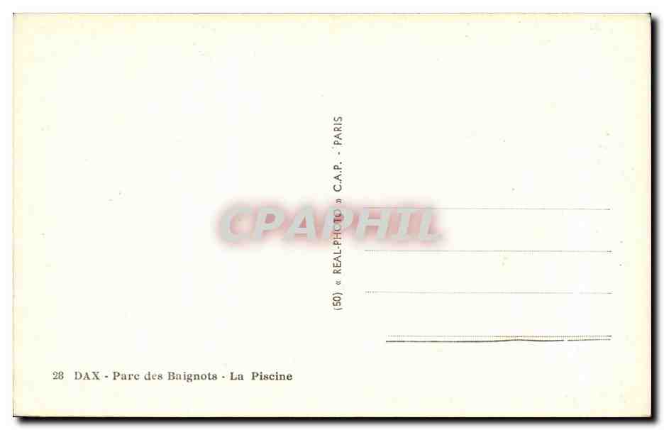 Dax - Parc des Baignots - La Piscine - CPA  — Rückseite