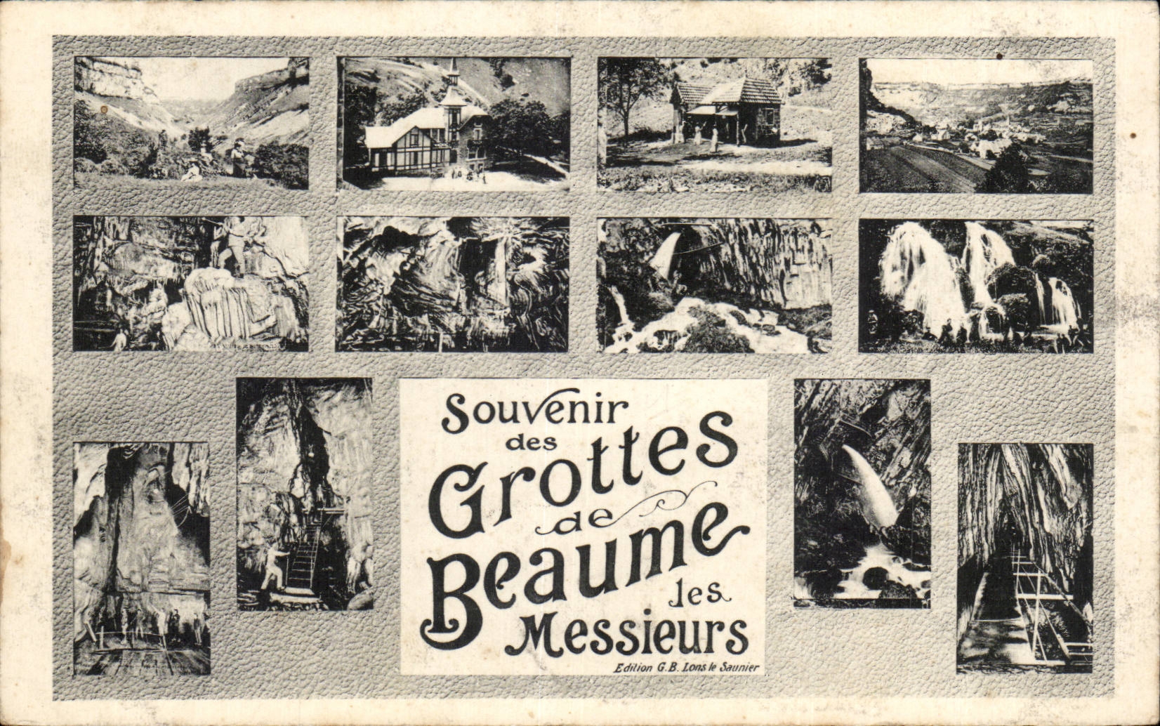 CPA Souvenir des grottes de Beaume les Messieurs