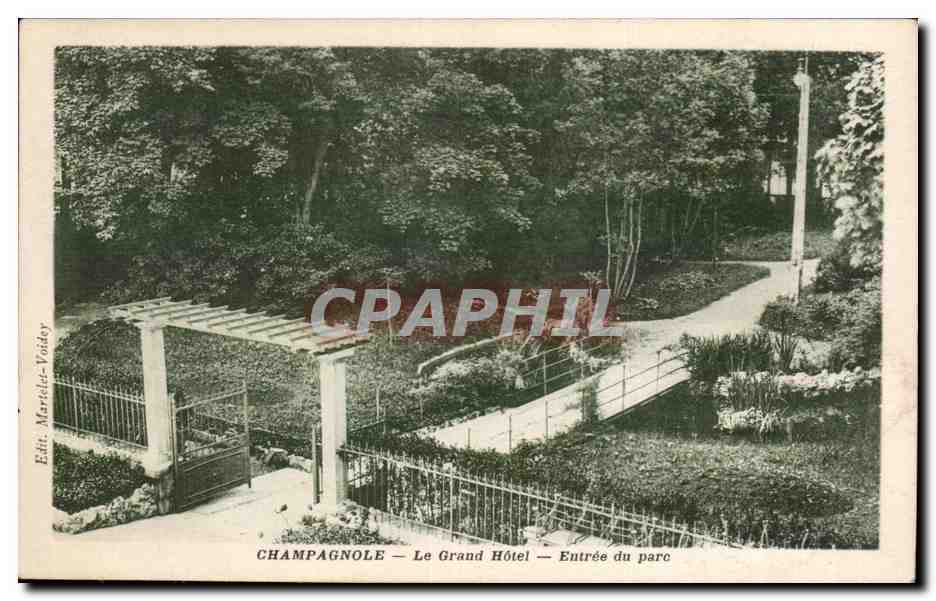 CPA Champagnole Le grand hotel Entree du parc
