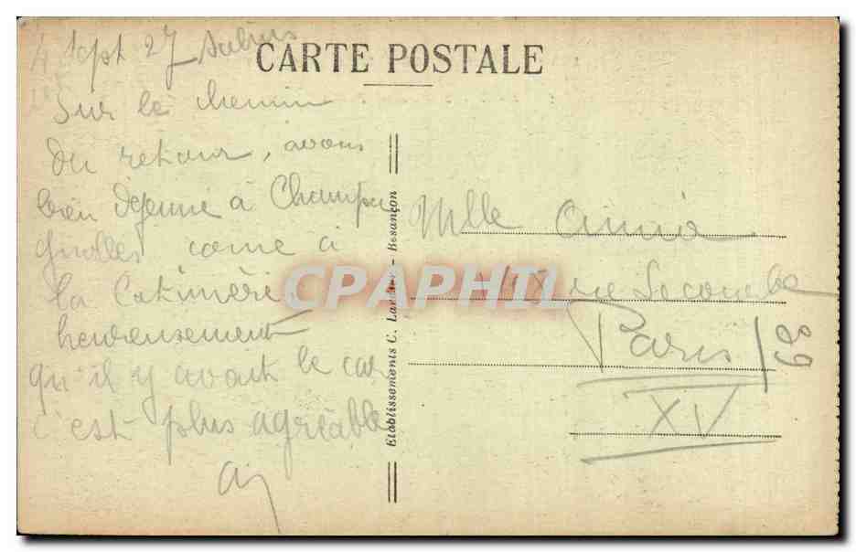 CPA De Champagnole a Nozeroy Le defile d'entre porte — Rückseite