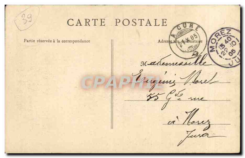 Les Gorges de la Chaille et la Dole — Route de Morez aux Reusses — Ch. Puguet, Libr. à Morez-Jura — Verso
