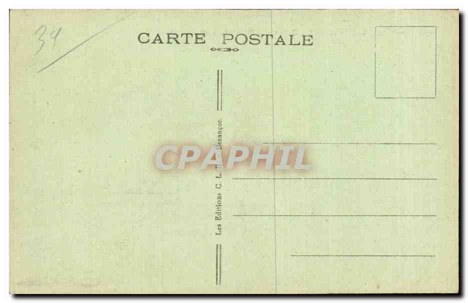 CPA Poligny La croix du Dan et la brasserie  — Rückseite