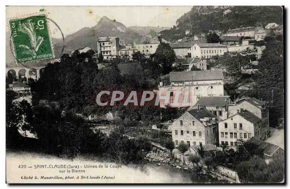 CPA Saint Claude Usines de la coupe sur la Bienne