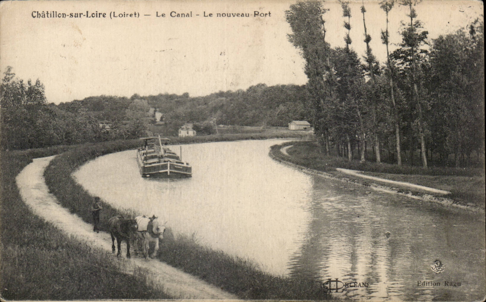 Chatillon sur Loire - Le Canal - Le Nouveau Port Attelage sur le cote - CPA 