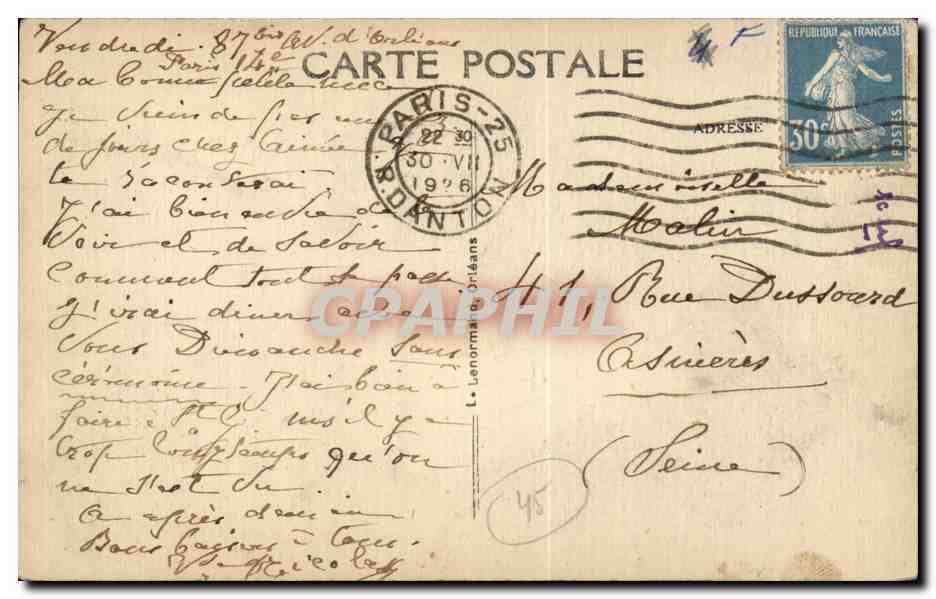 Chatillon sur Loire - Le Canal - Le Nouveau Port Attelage sur le cote - CPA  — Rückseite