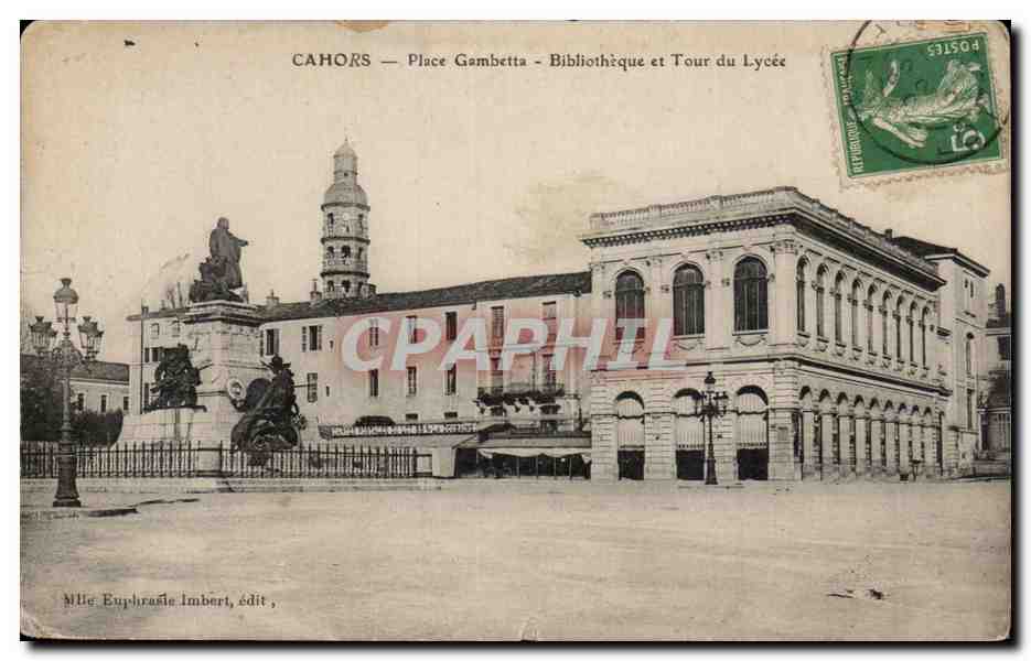 Cahors - Place Gambetta - Bibliotheque et Tour du Lycee Library - CPA 