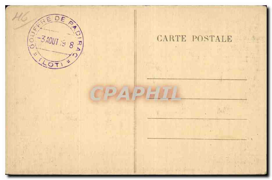 Padirac - Terrasse du Restaurant du Puits - CPA  — Rückseite