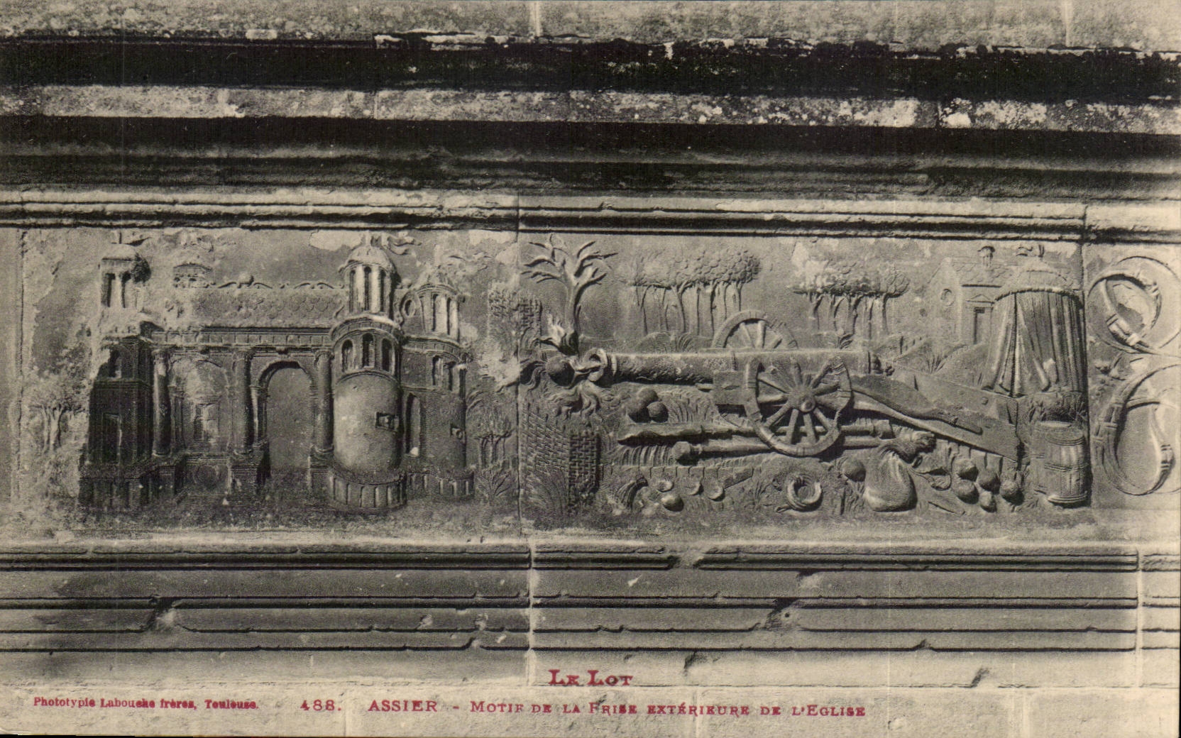 Assier - Motiv der äußeren Kante der Kirche — Phototypie Labouche frères, Toulouse, n° 488