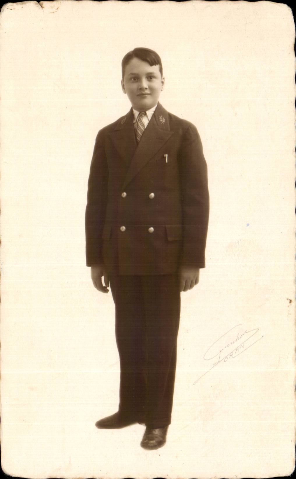 CARTE PHOTO Enfant jeune garcon