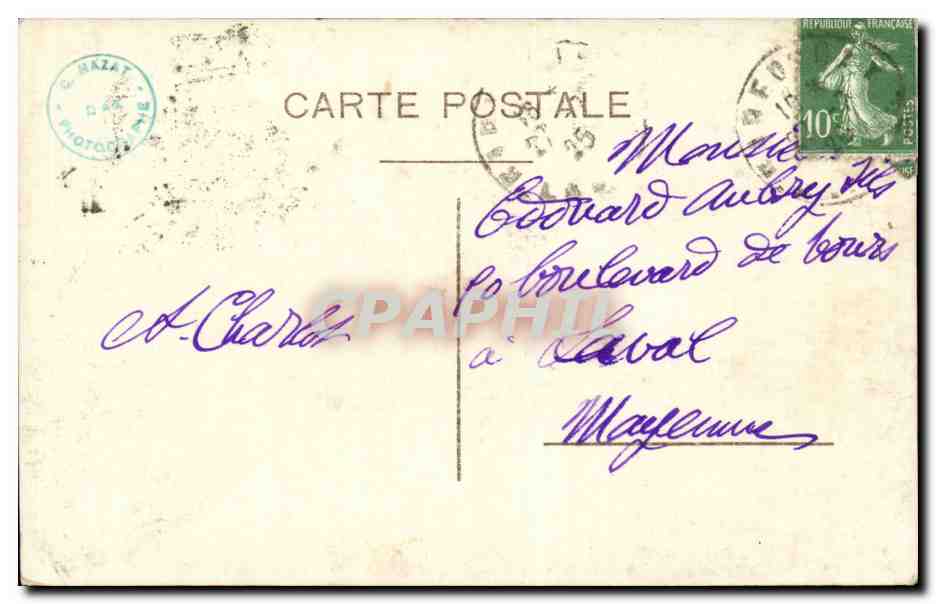 CARTE PHOTO Homme Sauteur a la perche Athlete Sport  — Rückseite