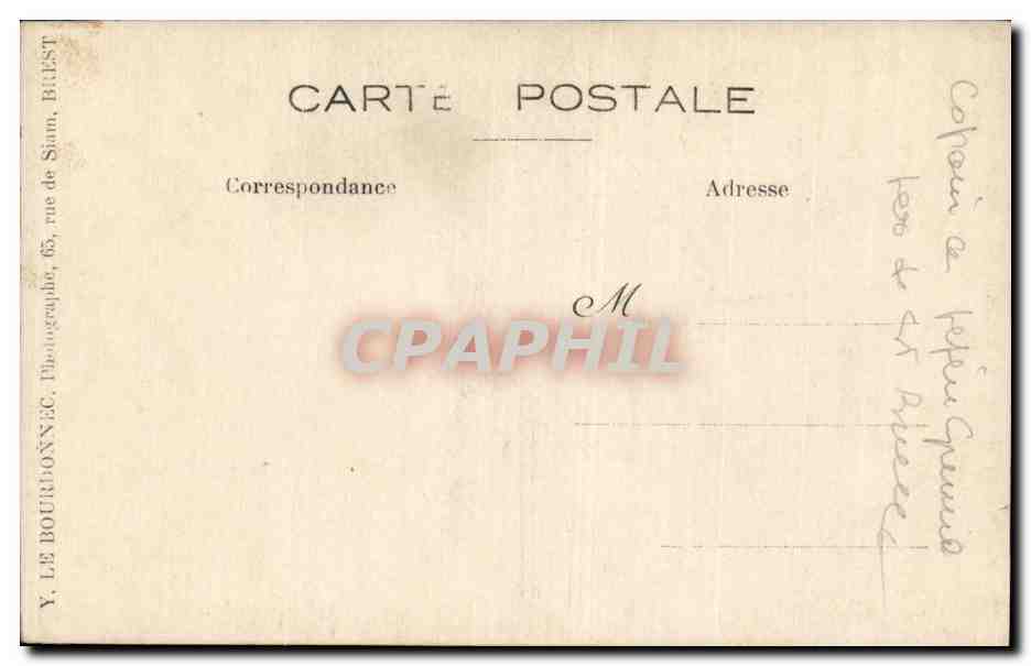 CARTE PHOTO Homme  — Verso