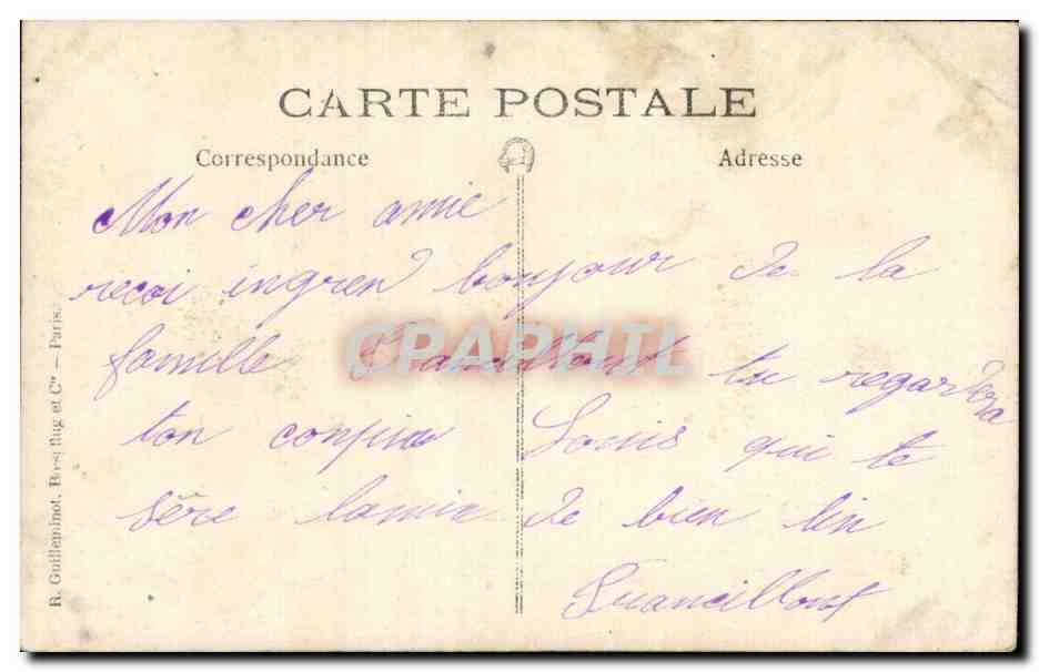 CARTE PHOTO Homme  — Verso