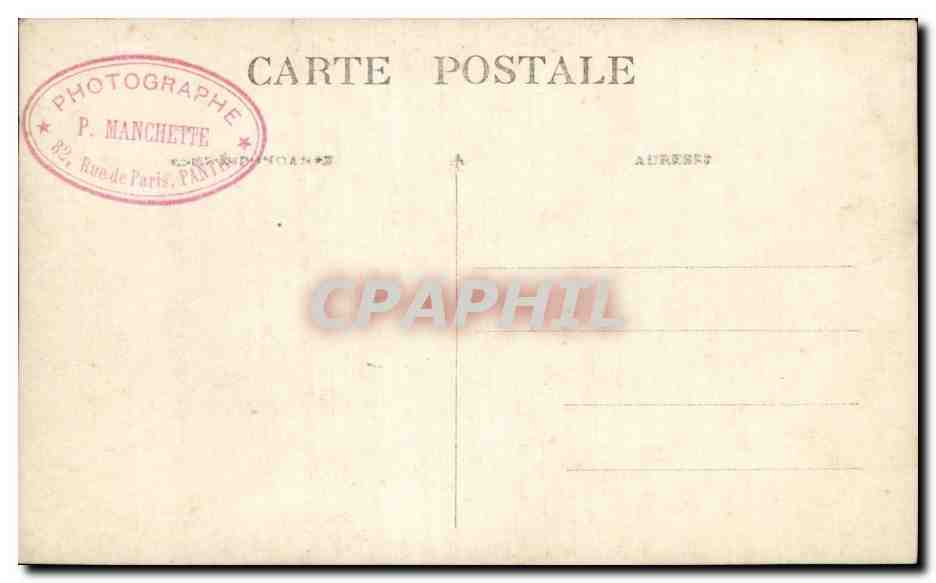 CARTE PHOTO Jeune homme Pantin  — Verso