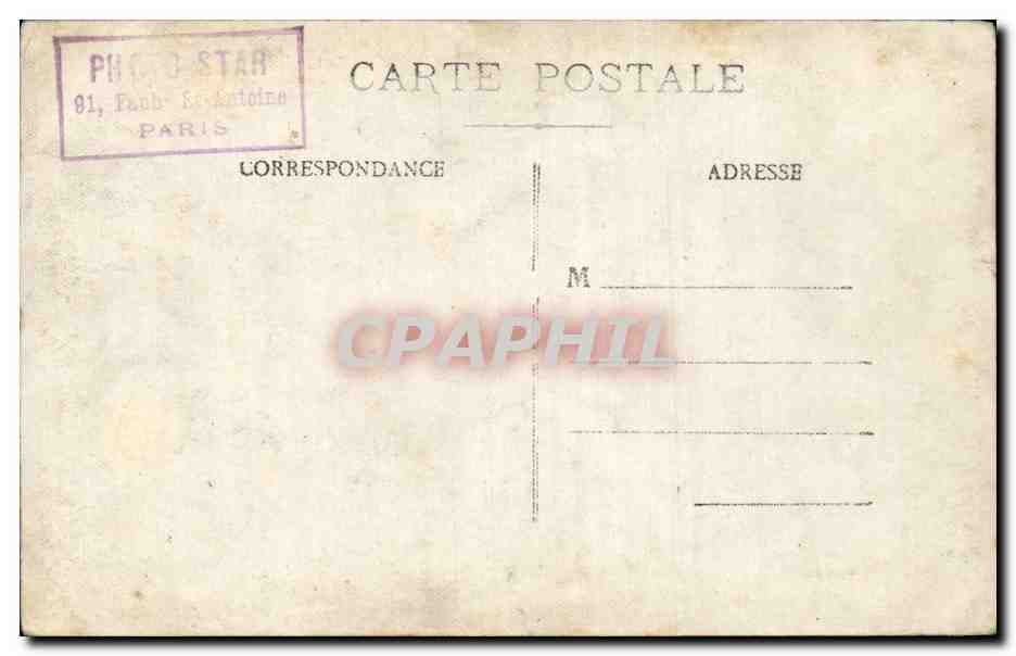 CARTE PHOTO Homme Cafetier Garcon — Rückseite