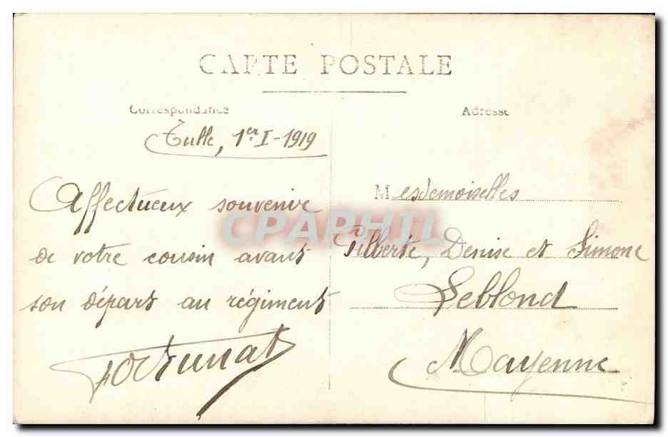 CARTE PHOTO Homme Militaria — Rückseite