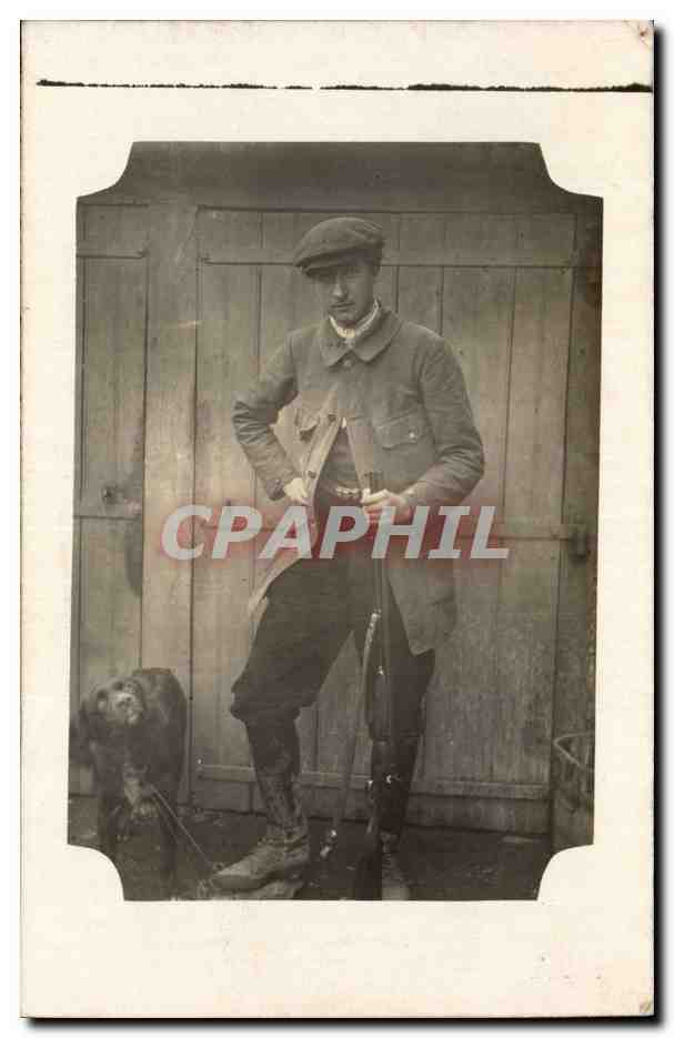 CARTE PHOTO Homme Chasseur 