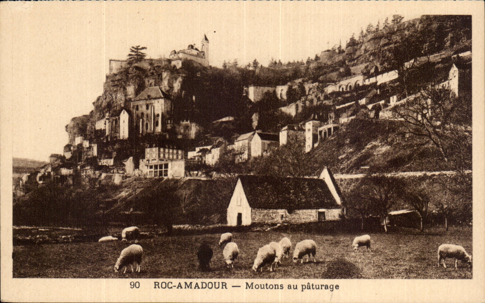 Rocamadour - Moutons au Paturage - sheep - CPA 
