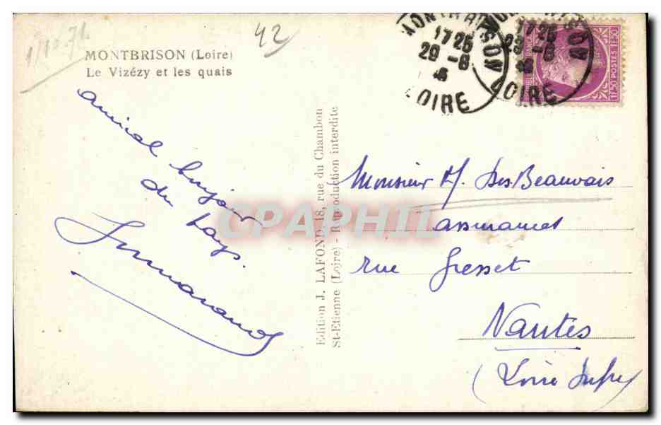 Montbrison - Le Vizezy et les Quais - CPA  — Back