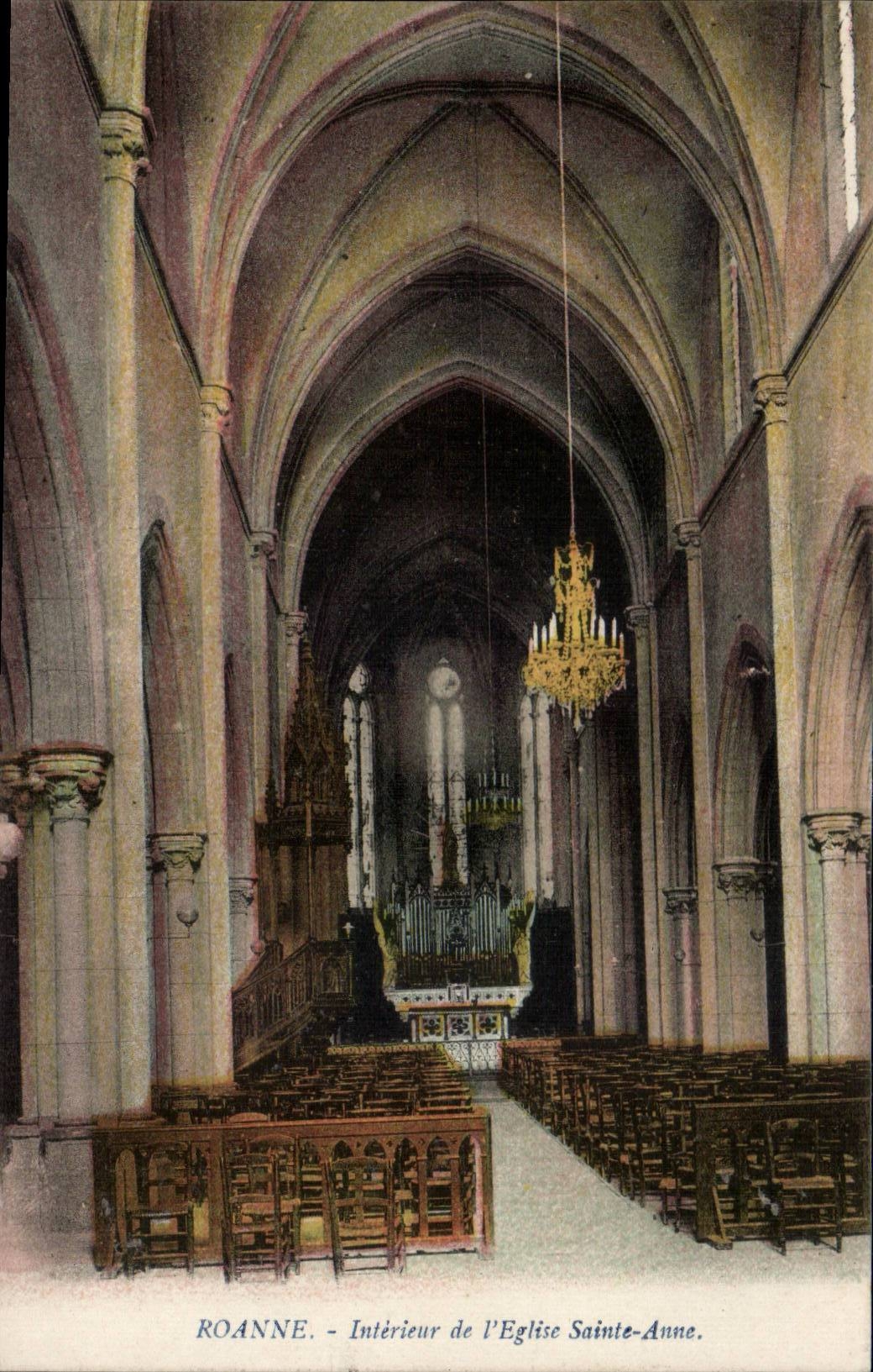 Roanne - Interieur de l'Eglise Sainte Anne Orgue - CPA 