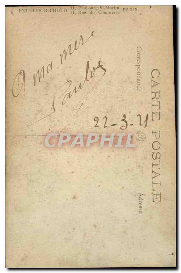 CARTE PHOTO Fantaisie - Hommes - young man - CPA  — Rückseite