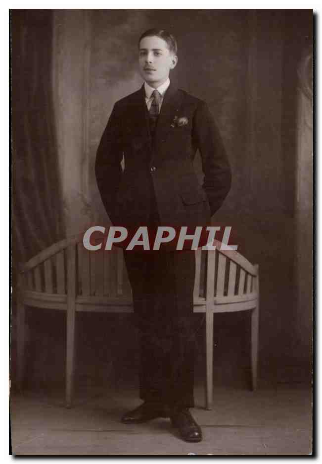 CARTE PHOTO Paris Fantaisie - Hommes - young man - CPA 