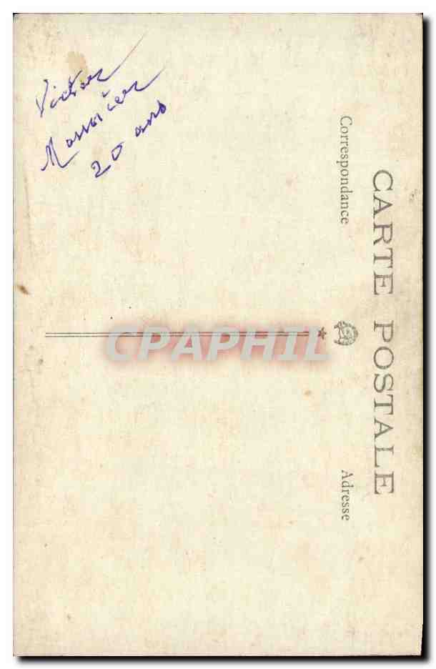 CARTE PHOTO Fantaisie - Hommes - young man in vignette - CPA  — Rückseite