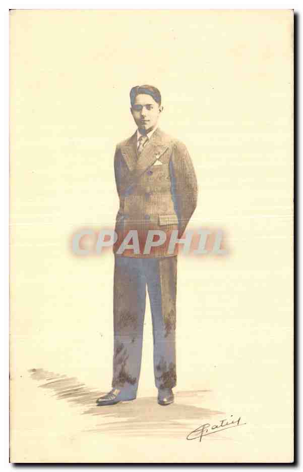 CARTE PHOTO Fantaisie - Hommes - young man - CPA 