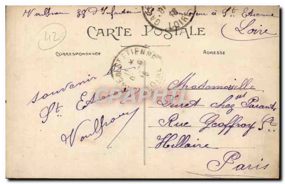 Saint Etienne - Caserne Rulliere - Vue Panoramique - CPA  — Rückseite