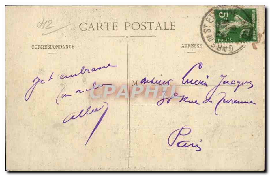 Saint Etienne - Hotel de Ville - CPA  — Rückseite