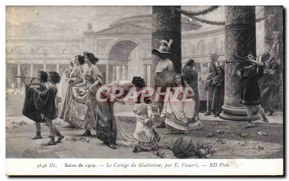 Salon de 1909 - La Cortege du Gladiateur Vasarri - CPA 