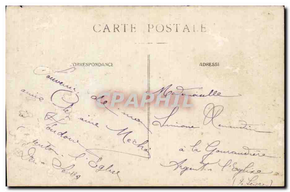 Jeune femme en robe sombre — avec plante — carte postale — Rückseite