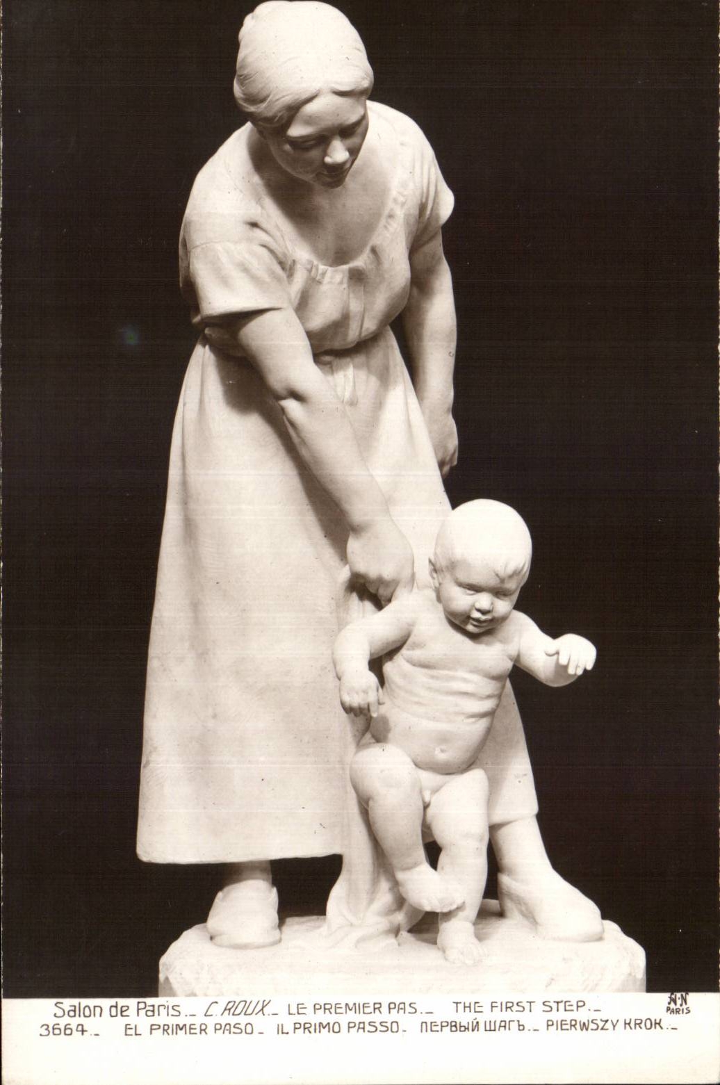 La première marche — sculpture de C. Roux — Salon de Paris, n° 3664