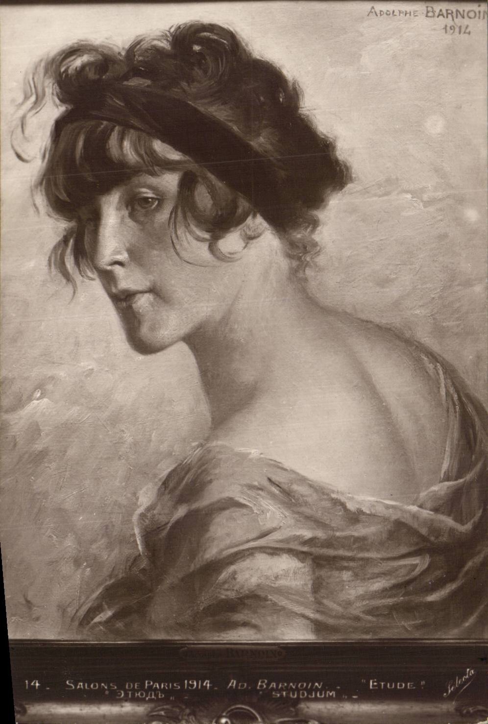 CPA Fantaisie Salons de Paris 1914 Barnoin Etude